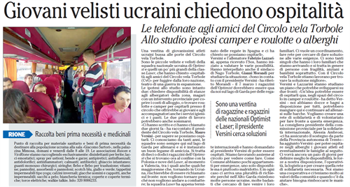 From the local newspaper "l'Adige" 2.3.2022