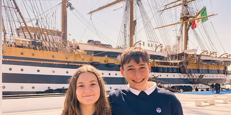 Alberto and Elisa on the Amerigo Vespucci
