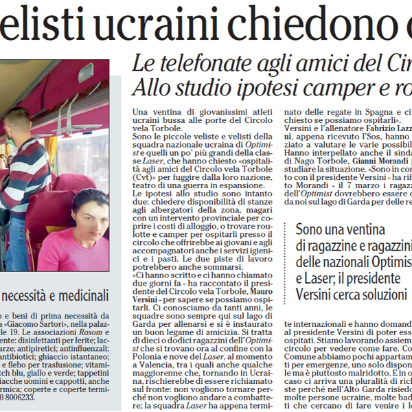 Dal quotidiano l'Adige 2.3.2022